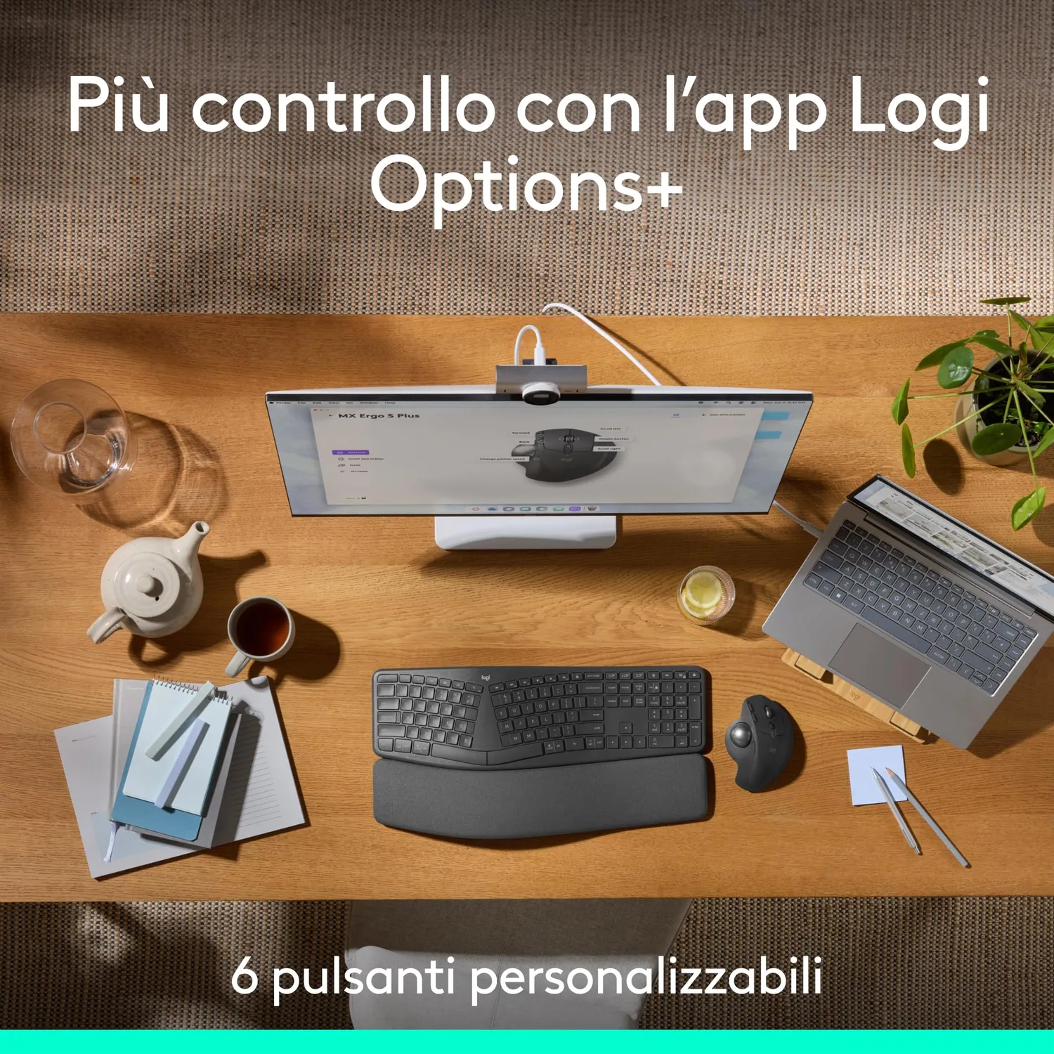Logitech MX Ergo S mouse trackball wireless grafite