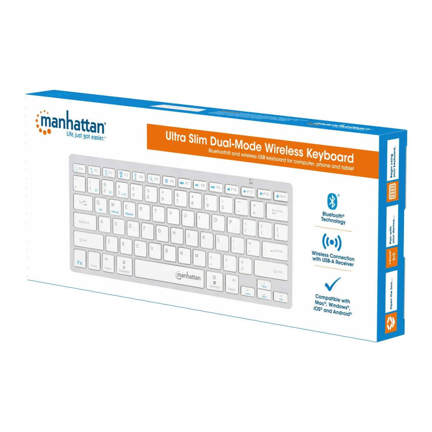 Manhattan Dual-Mode tastiera wireless bianca Bluetooth