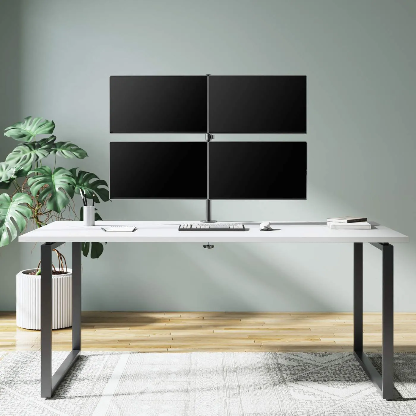 Manhattan Supporto 4 Monitor 13-32" da Scrivania Nero