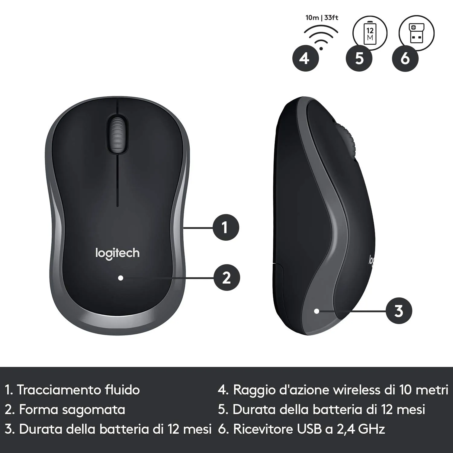 Logitech MK330 kit tastiera e mouse wireless italiano