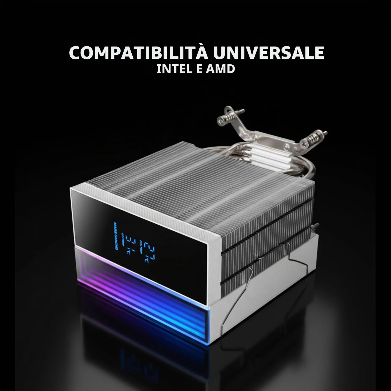 Mars Gaming MCPU-LCD dissipatore CPU bianco LCD 300W