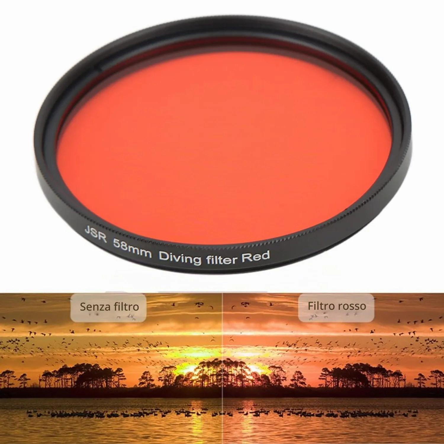 Zunate kit filtri 58mm macro 16x subacqueo rosso viola