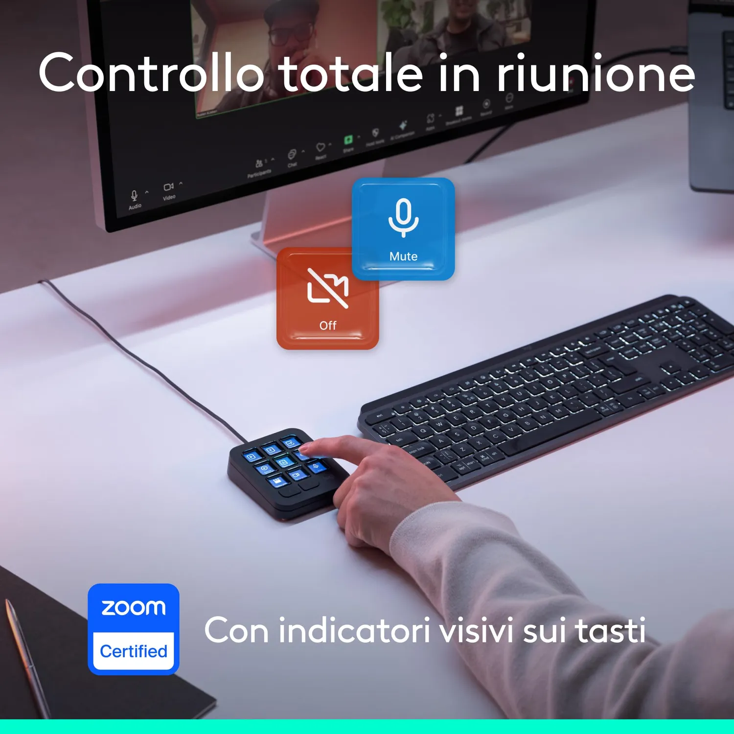 Logitech MX Keypad tastierino programmabile grigio pallido