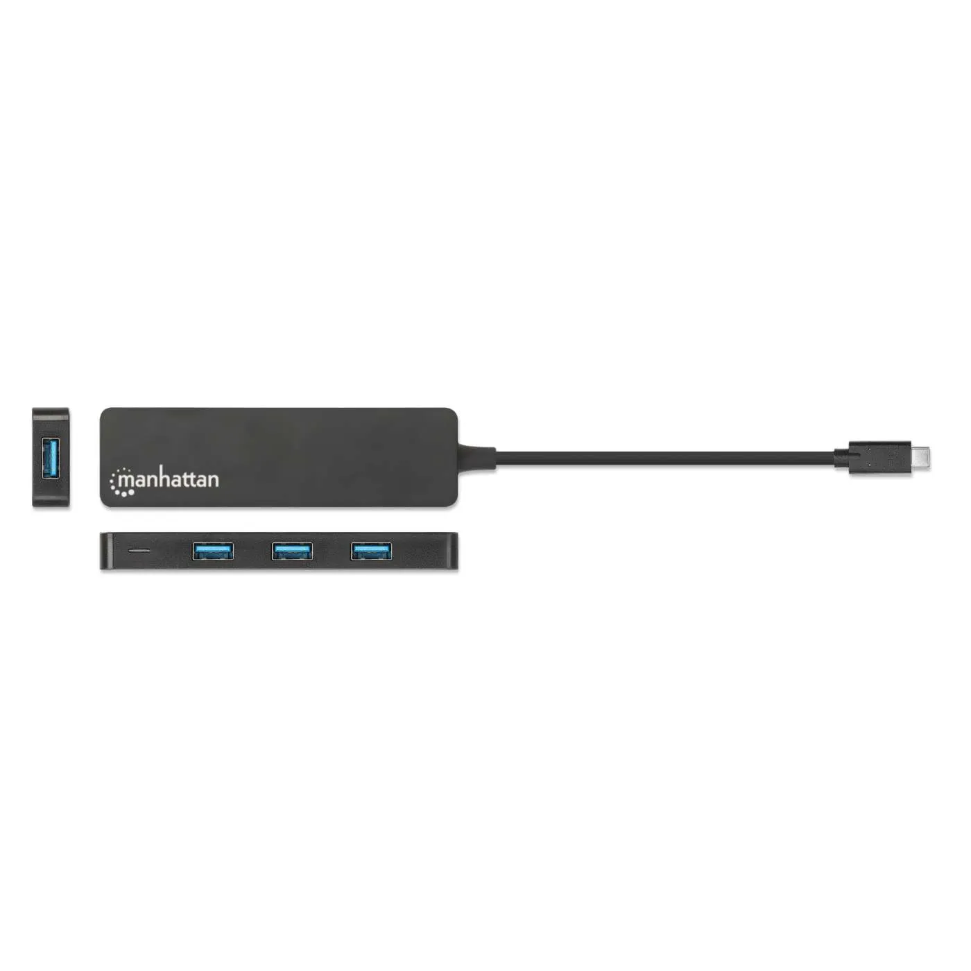 Manhattan 4-Port Hub USB-C a USB-A 5Gbps portatile