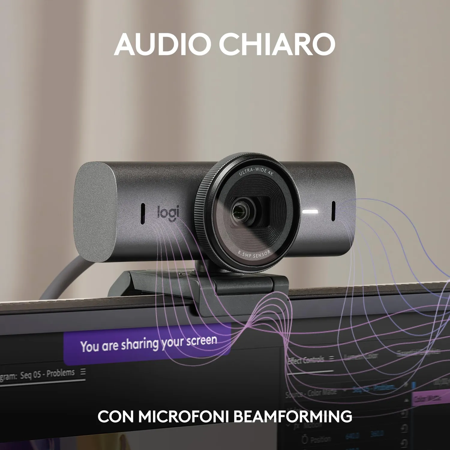 Logitech MX Brio 4K webcam grafite Ultra HD streaming