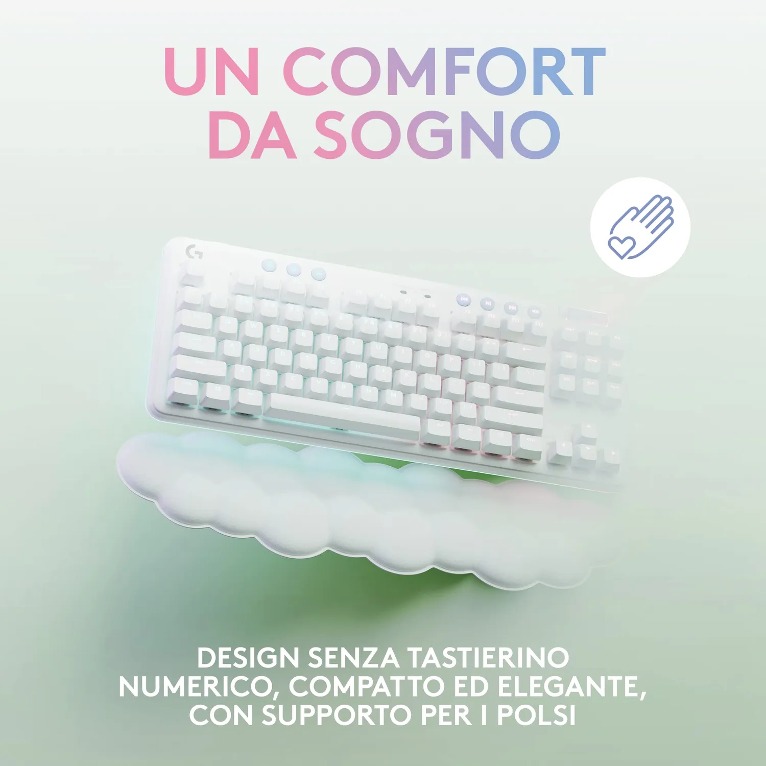 Logitech G G715 tastiera gaming wireless bianco RGB TKL