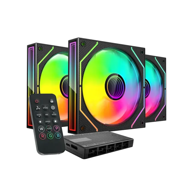 Mars Gaming MF-3DPROKIT kit 3 ventole 120mm ARGB nere