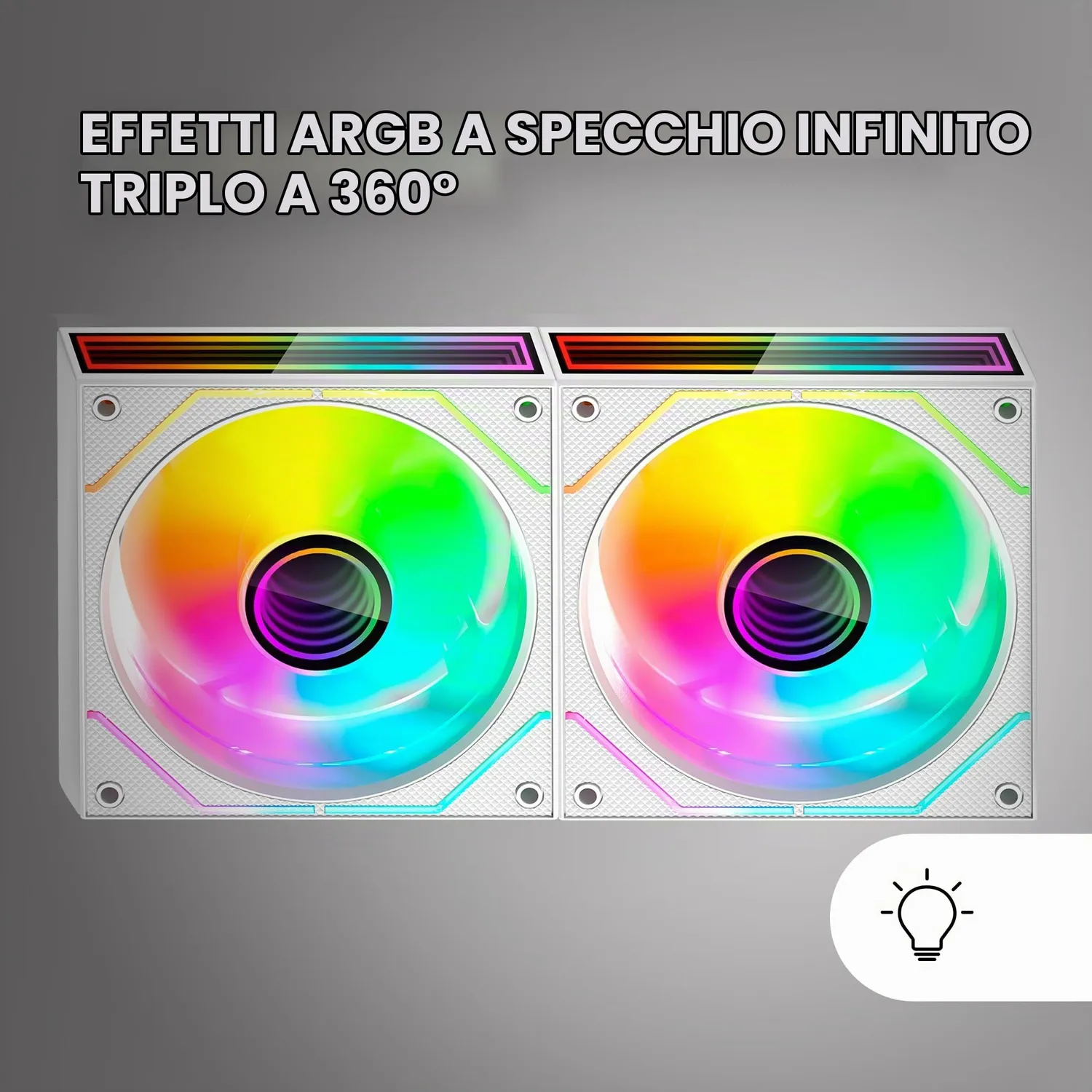 Mars Gaming MF-3DPROX2 ventole PC 120mm kit 2 pz bianco ARGB