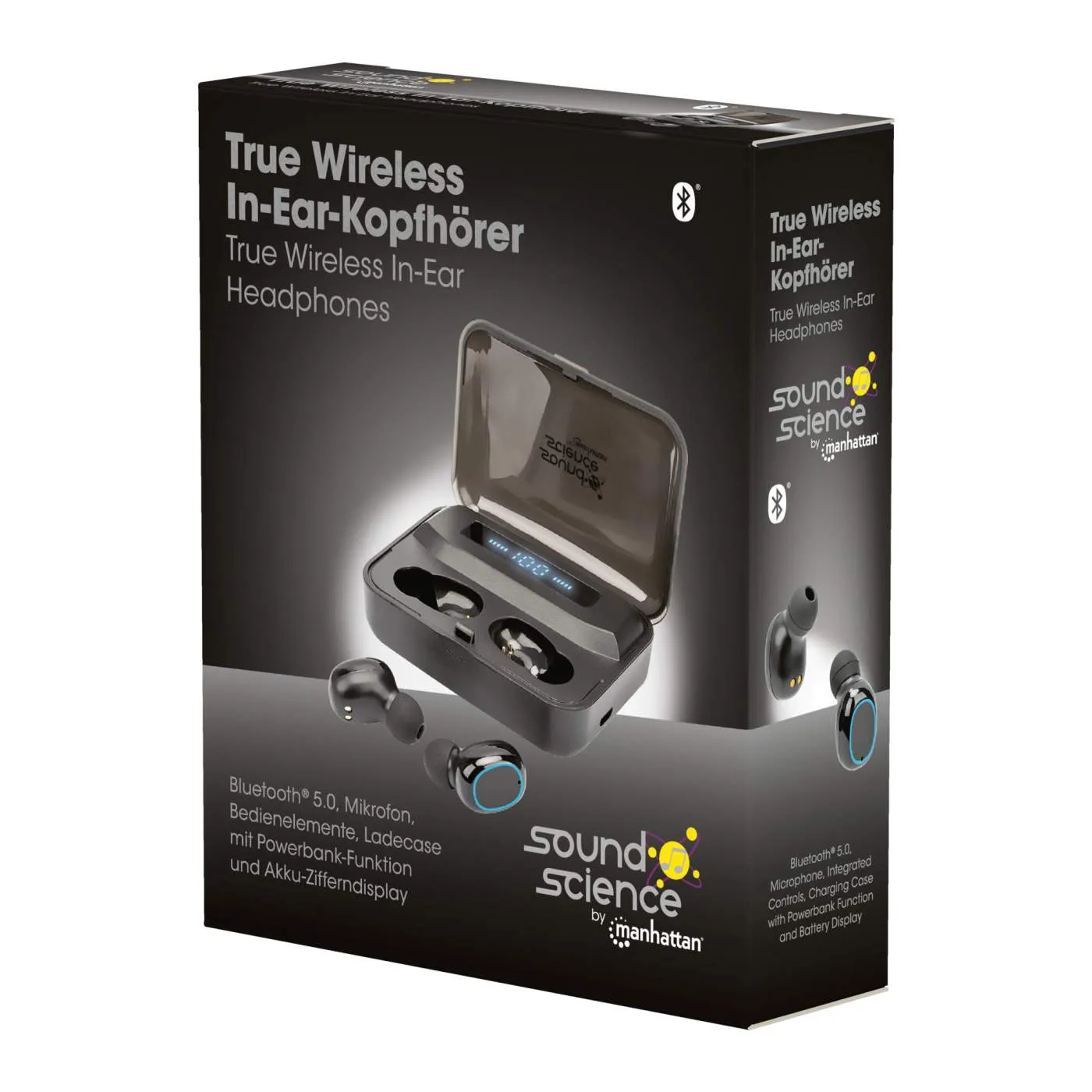 Manhattan Sound Science cuffie in-ear Bluetooth nere