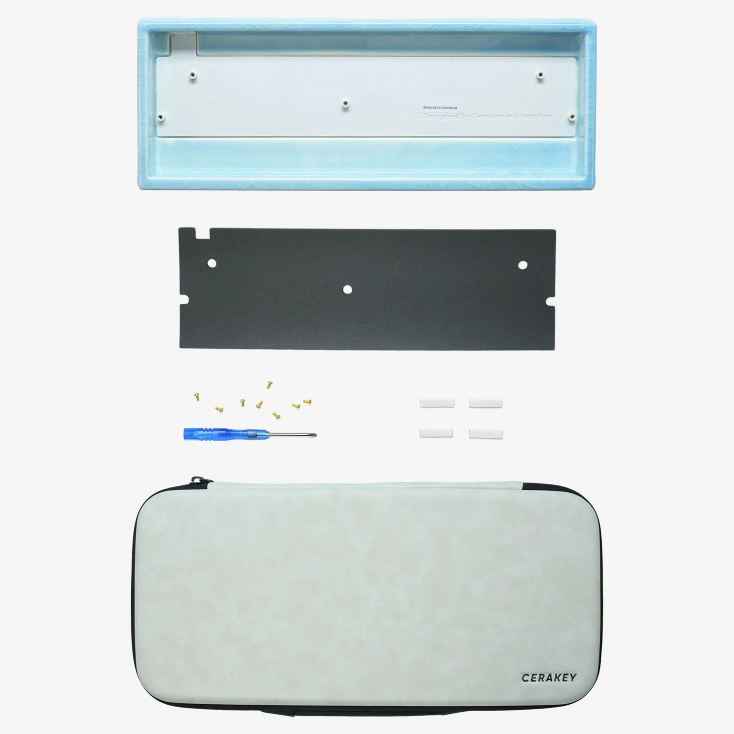 Cerakey Peak 60 case kit tastiera ceramica blu crazed 60%