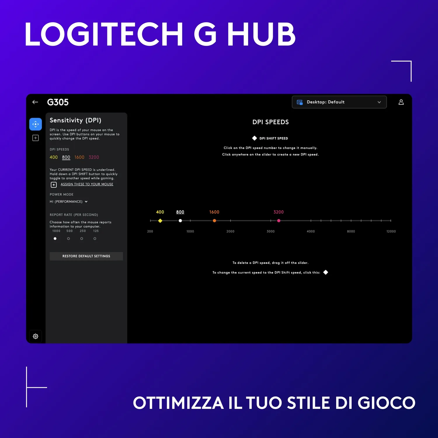 Logitech G G305 LIGHTSPEED mouse gaming wireless nero