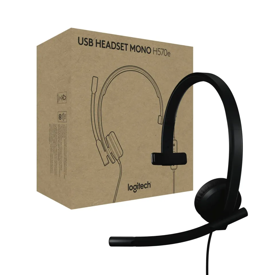 Logitech H570e cuffia USB per PC Mac 89g Teams leggera