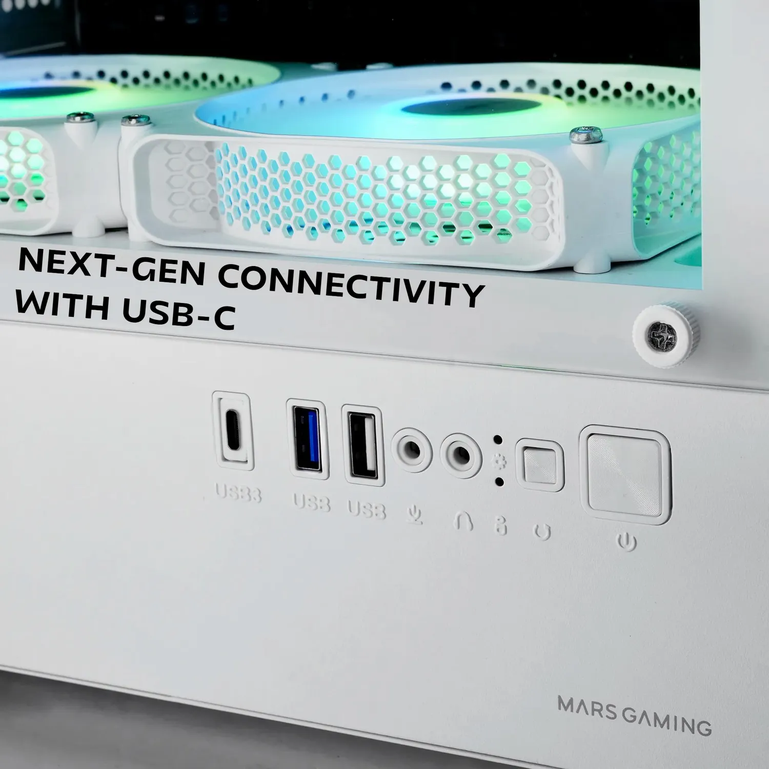 Mars Gaming MC-Vector Case PC Micro-ATX Bianco Vetro