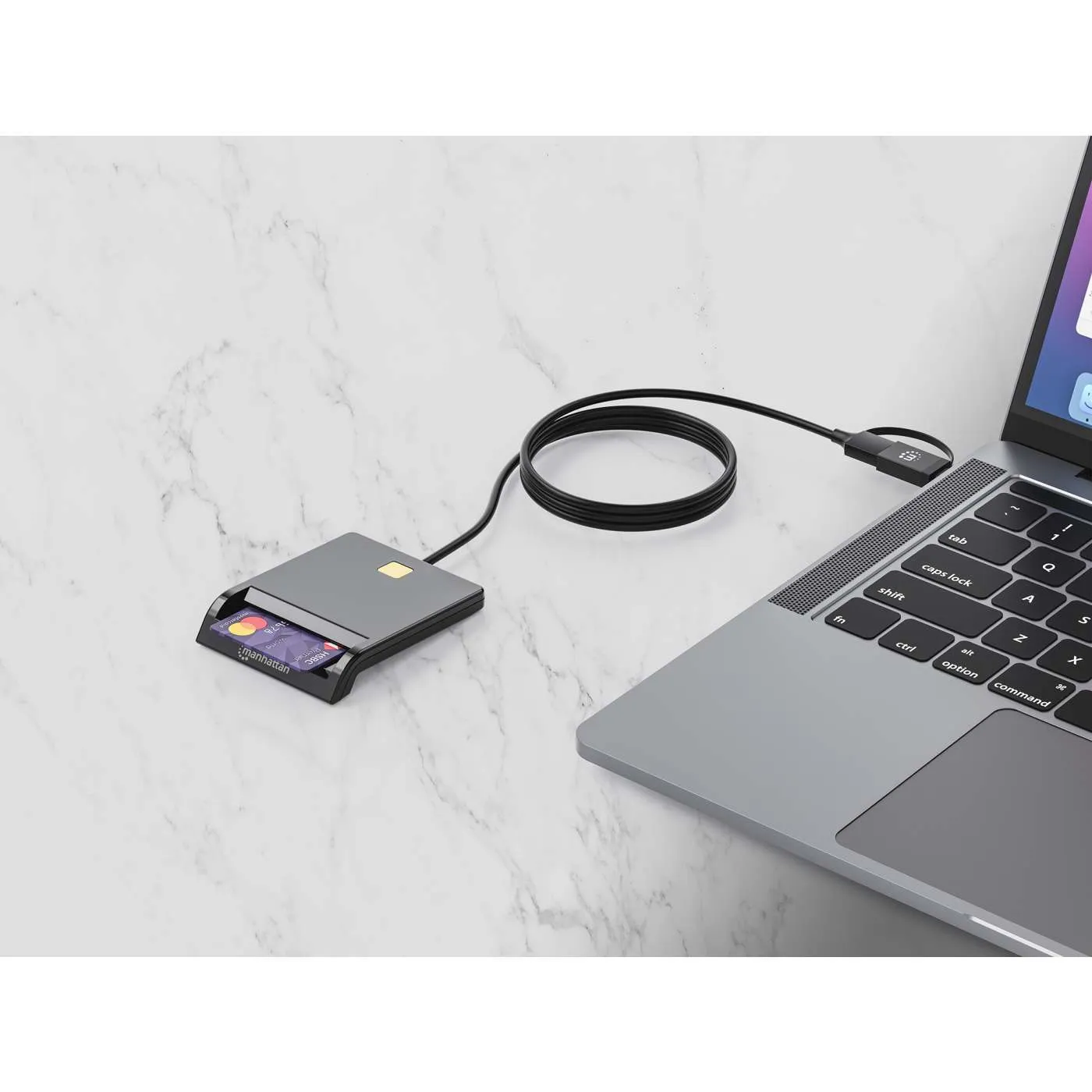 Manhattan Lettore smart card USB-C USB-A combo