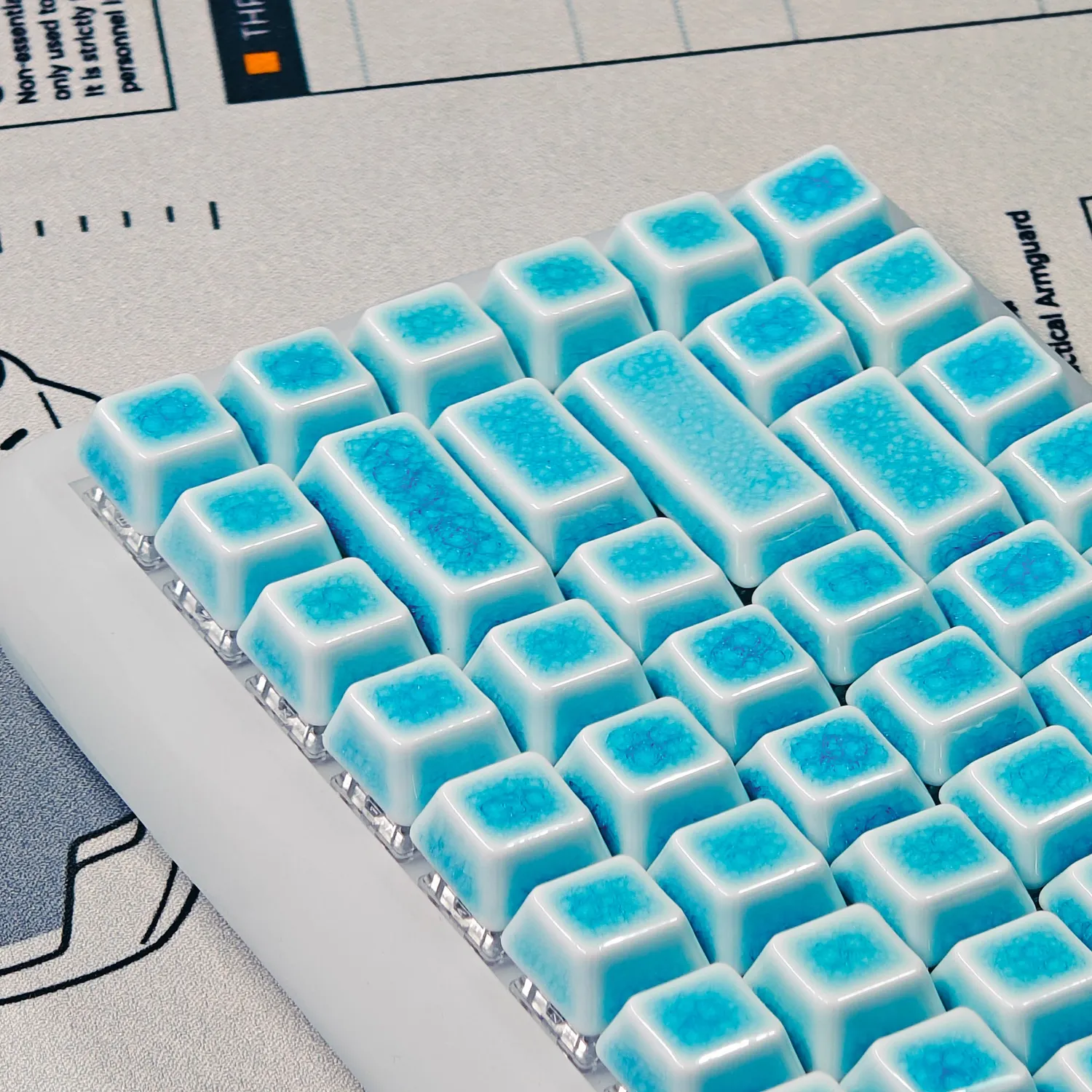 Cerakey V2 Blue Crazed set tasti ceramica con scritte