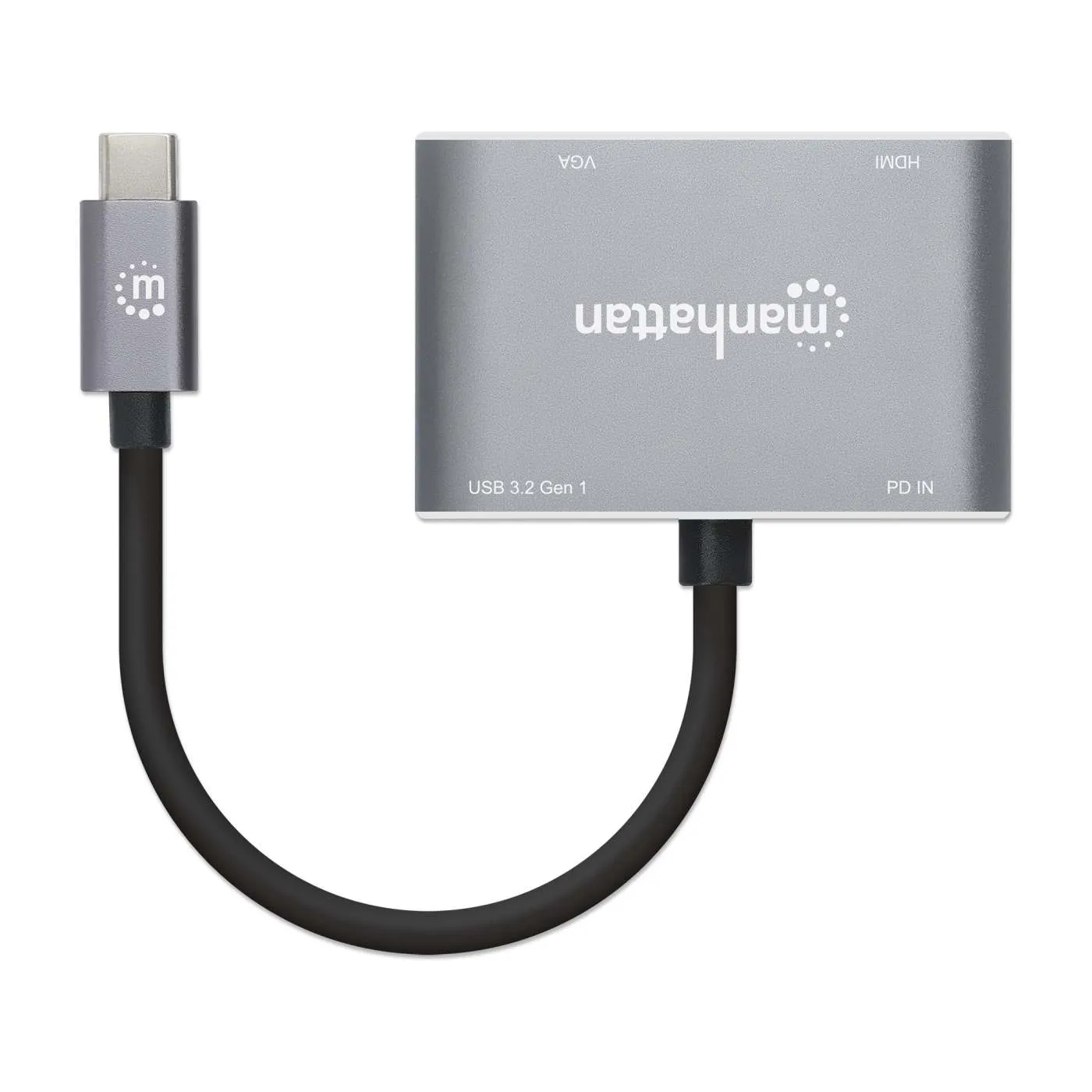 Manhattan 4-in-1 Docking Converter USB-C HDMI VGA PD 87W