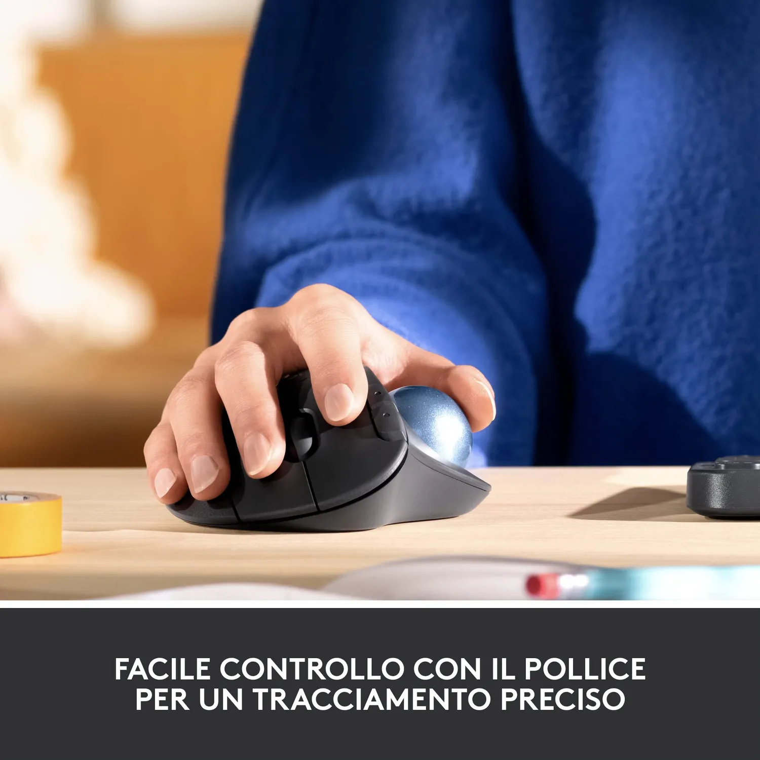 Logitech ERGO M575 trackball wireless nero ergonomico