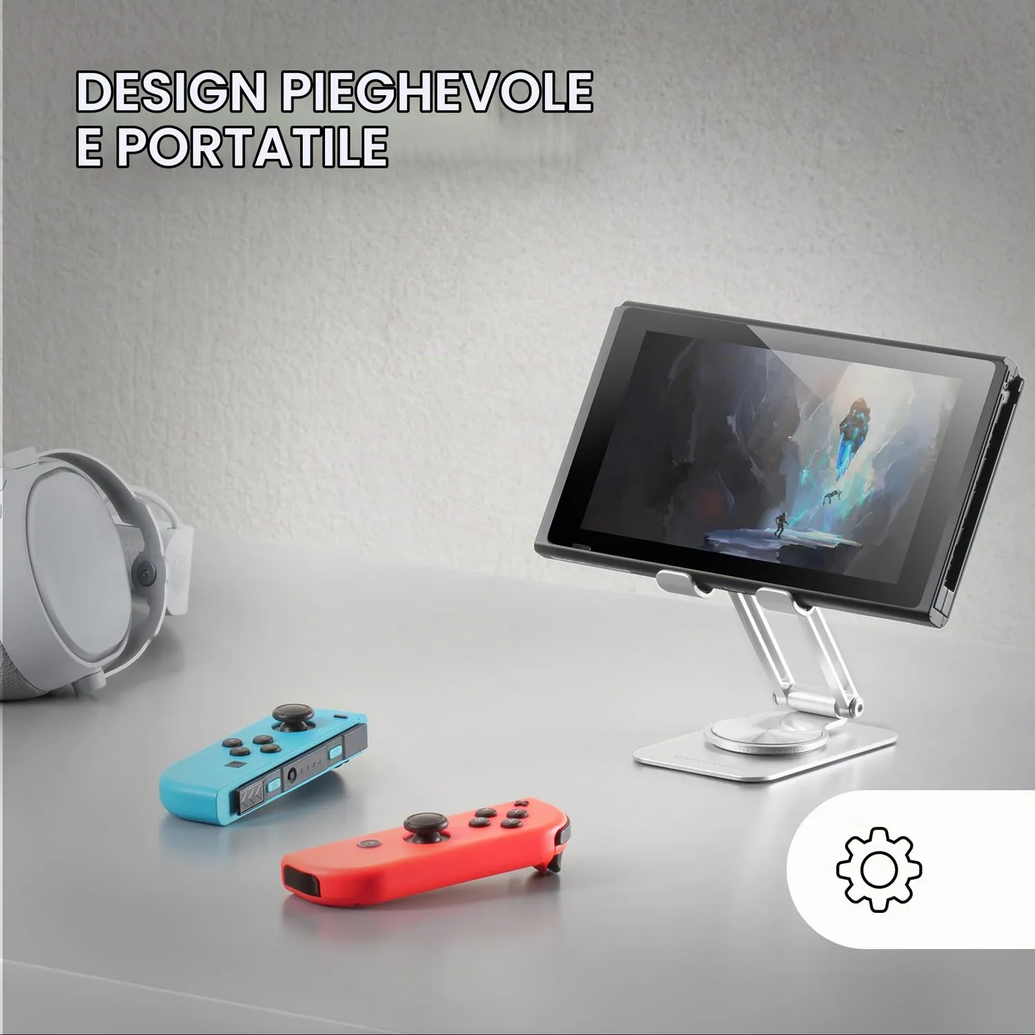 Mars Gaming MA-RSS supporto smartphone pieghevole grigio argento 360°