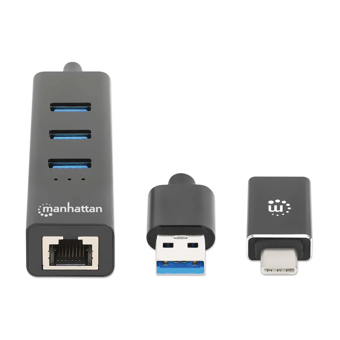 Manhattan 3-Port USB 3.0 Combo Hub rete Gigabit Ethernet