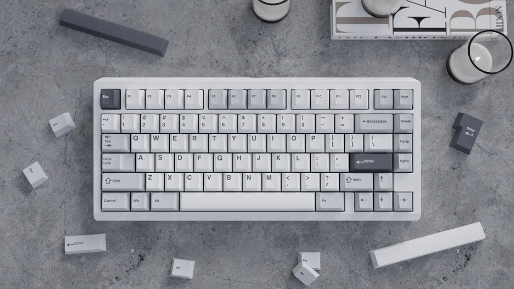 Wuque Studio Gray Skies keycaps PBT 223 tasti