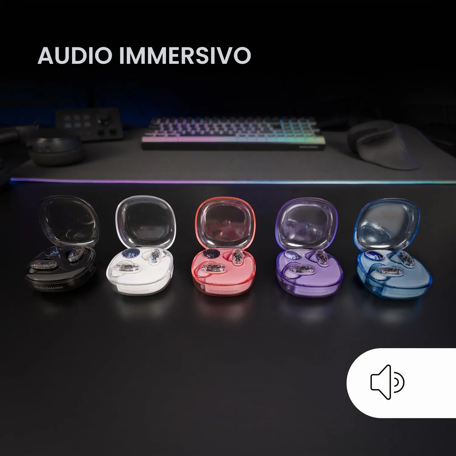 Mars Gaming MHIB2PP auricolari wireless viola Bluetooth 5.4