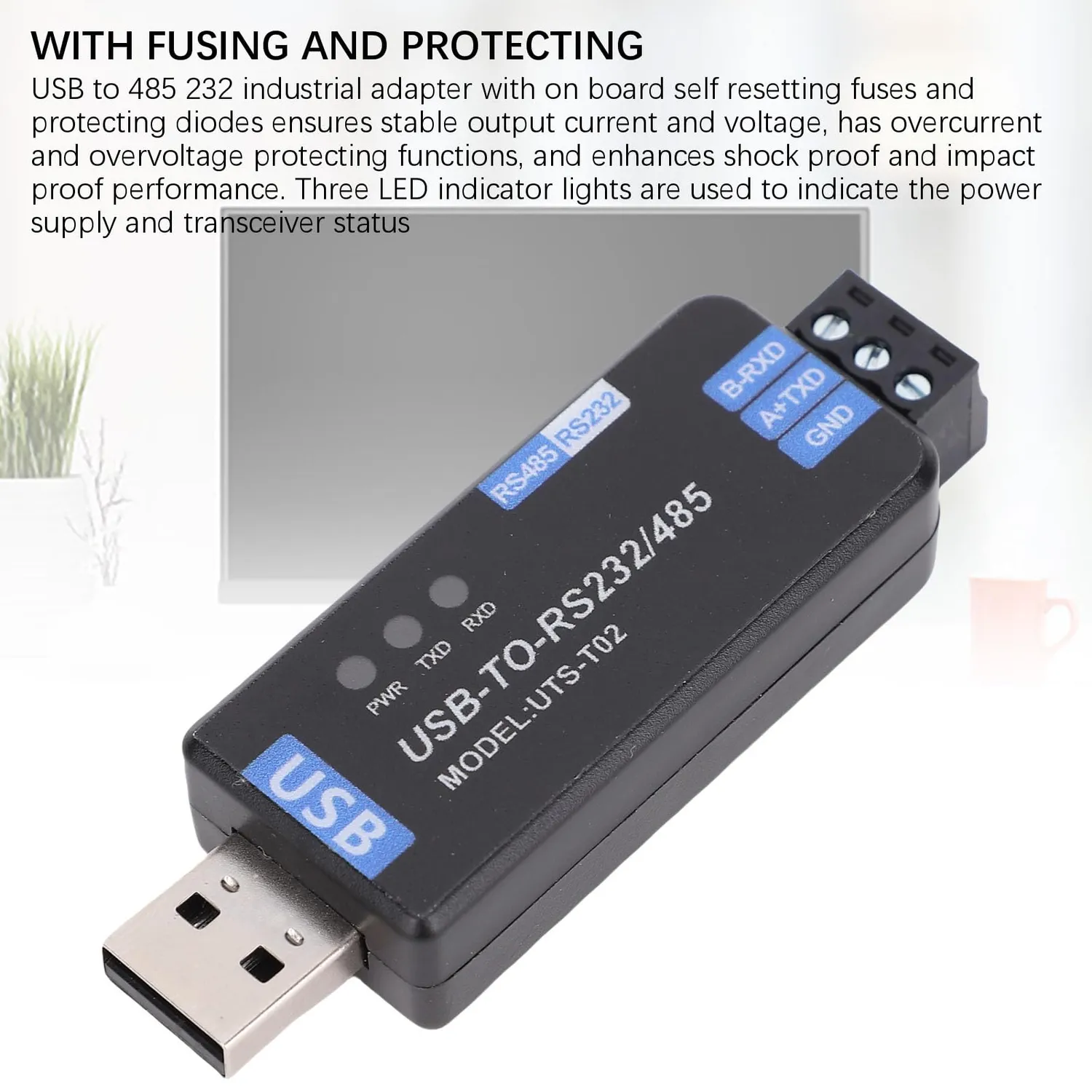 Zunate Convertitore USB a RS485 RS232 industriale CH343G protetto