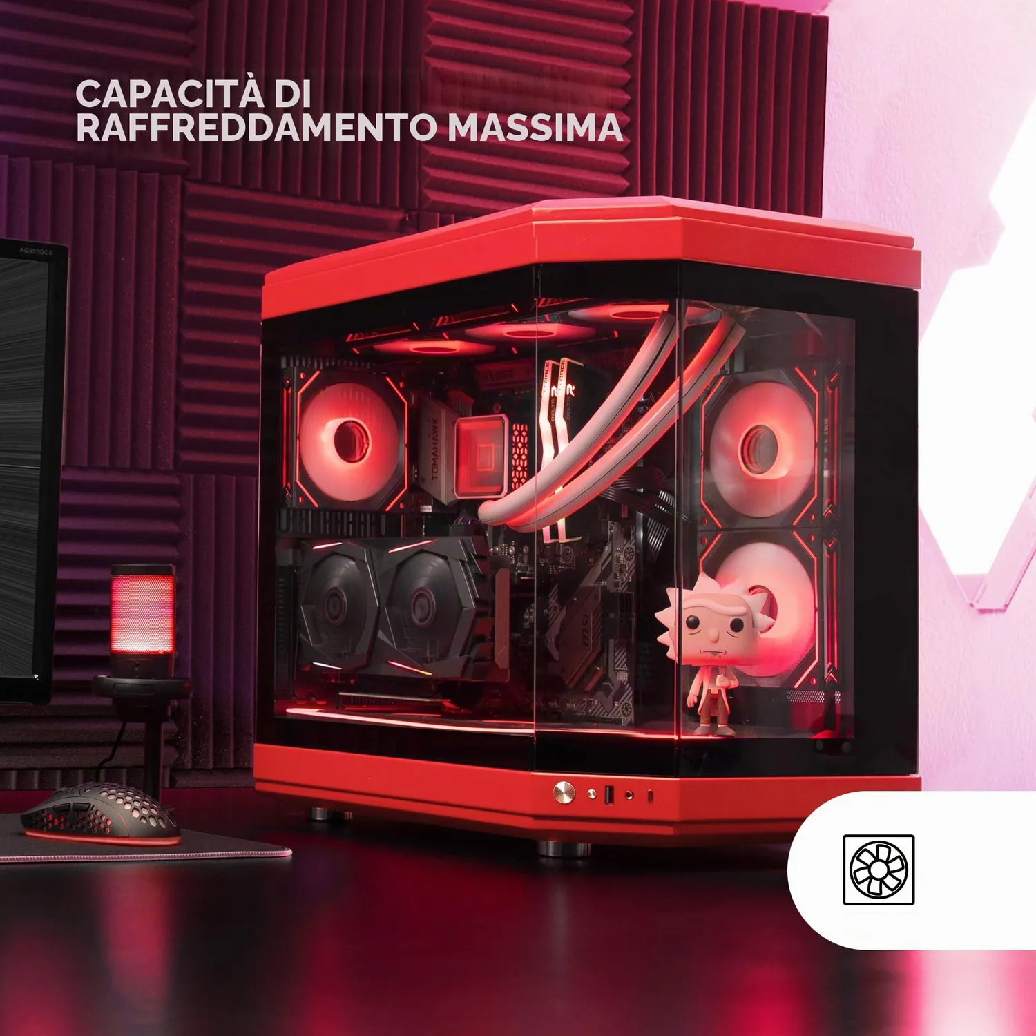 Mars Gaming MC-3T case ATX vetro temperato rosso
