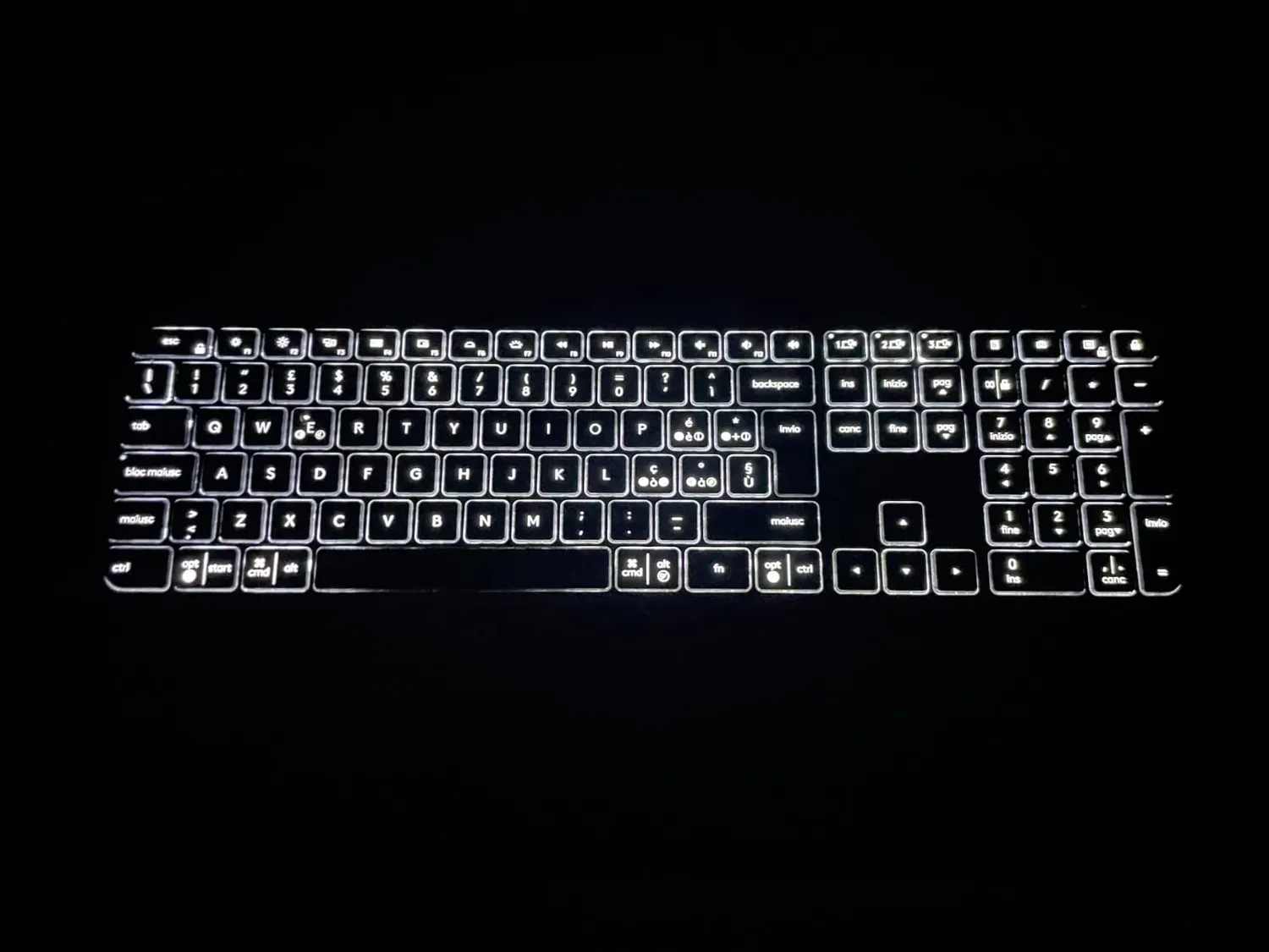 Logitech MX Keys tastiera wireless grafite retroilluminata ITA