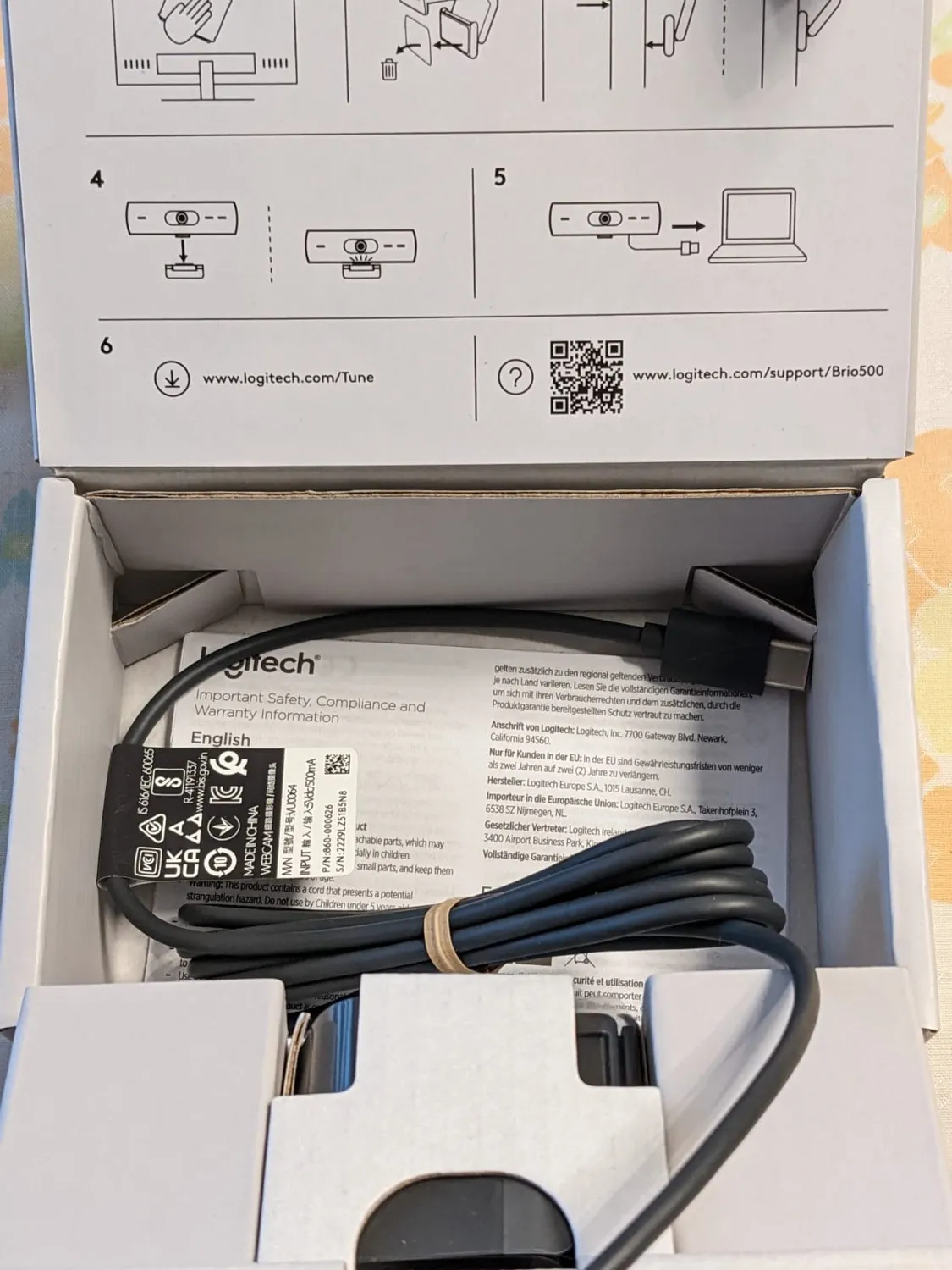 Logitech Brio 500 webcam Full HD 1080p grafite