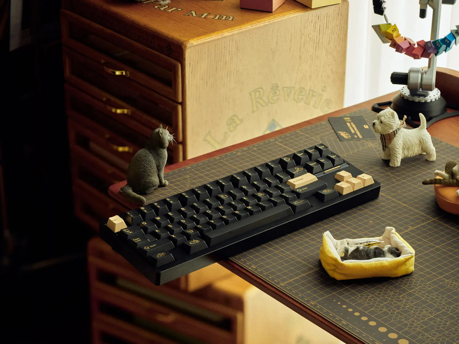 CoffeeKeys Onyx keycaps Base Set nero oro profilo Cherry