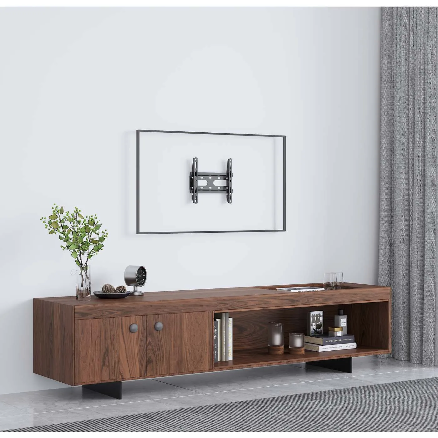 Manhattan Staffa TV a Muro Fissa 23-43" Nero Ultra Slim