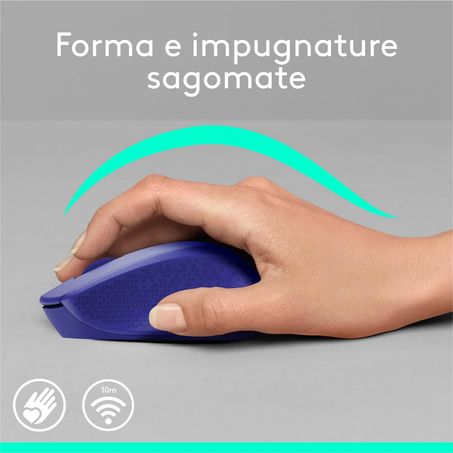 Logitech M280 mouse wireless blu 1000 DPI destrimano
