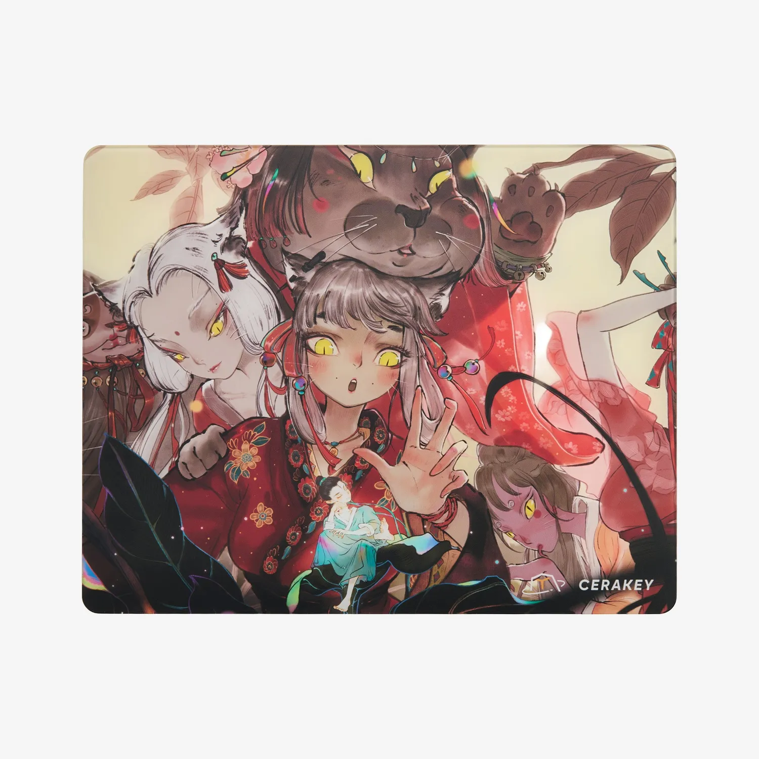 Cerakey X San Yan Erlang Red Dragon tappetino mouse vetro