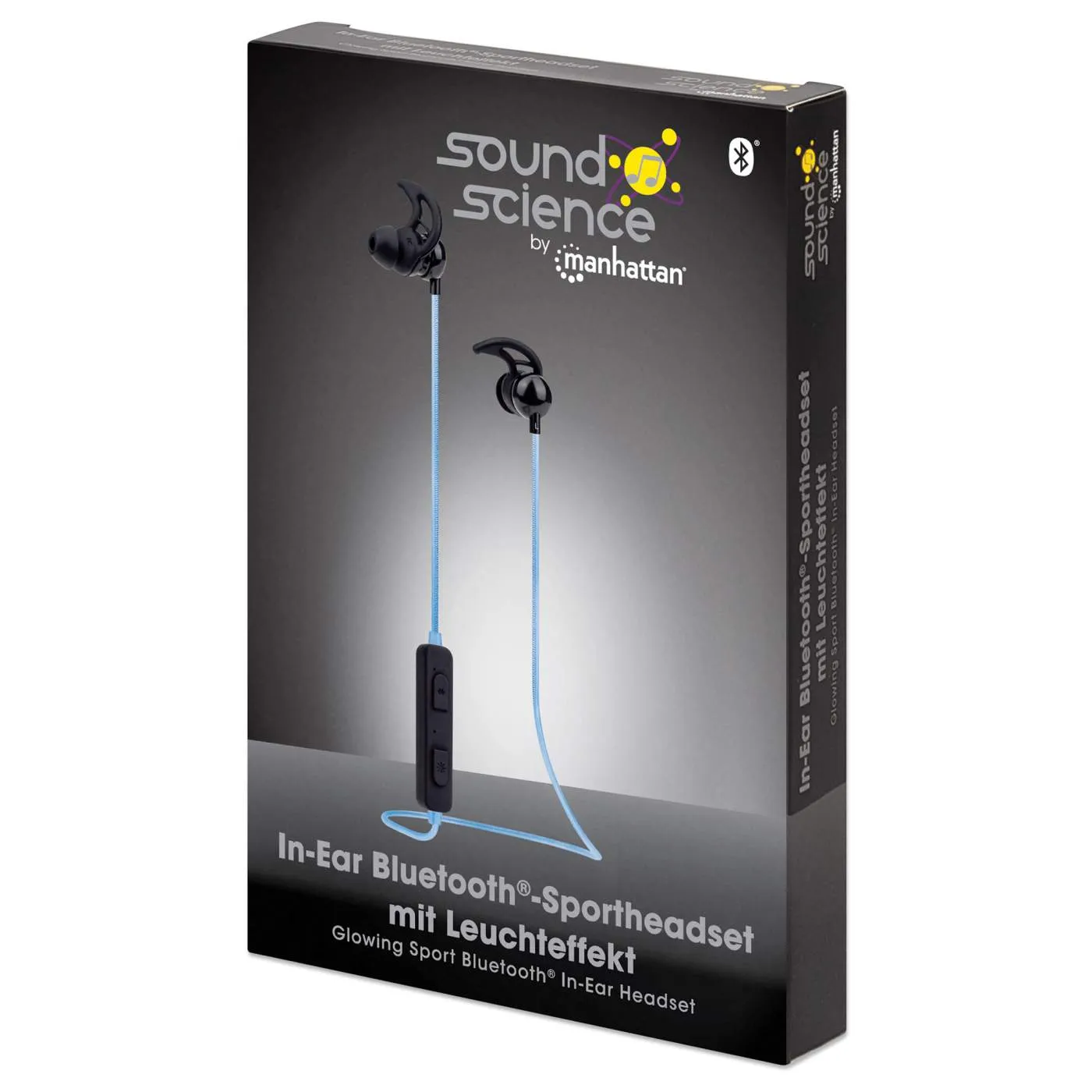 Manhattan Cuffie Bluetooth In-Ear Sport con LED Anti-pioggia
