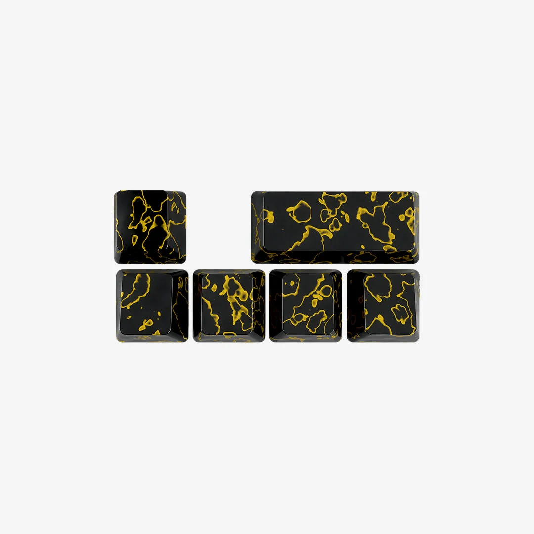 Cerakey Rhino-Skin Obsidian keycaps Alpha Plus