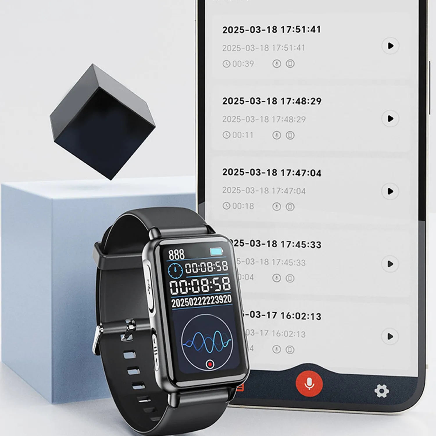 Zunate Watch orologio registratore vocale 64GB Bluetooth
