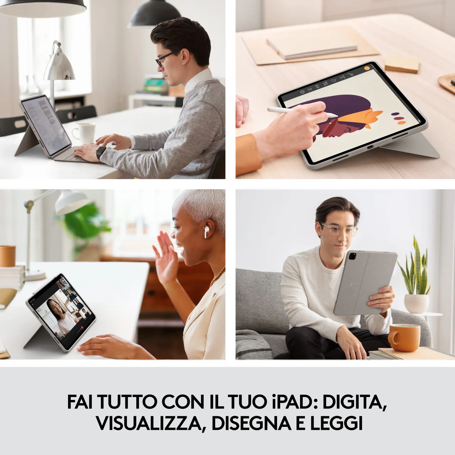 Logitech Combo Touch custodia tastiera iPad Pro 12,9" ITA nera