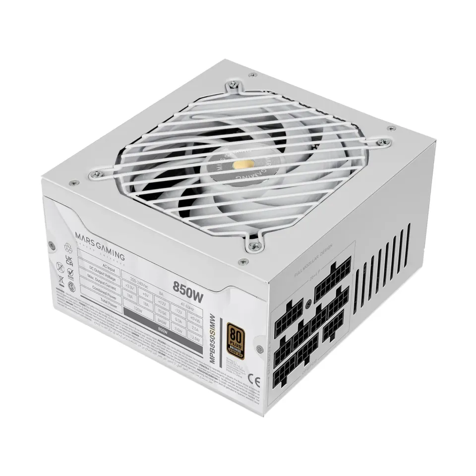 Mars Gaming MPB850SIMW alimentatore 850W bianco modulare
