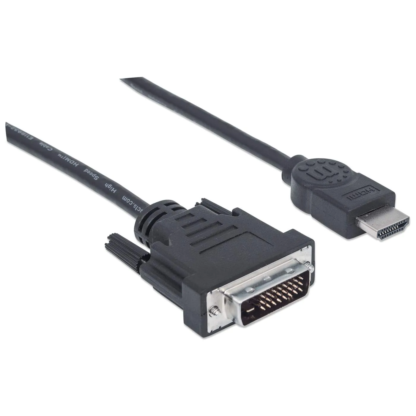 Manhattan Cavo HDMI DVI-D Maschio 1 m Schermato Full HD