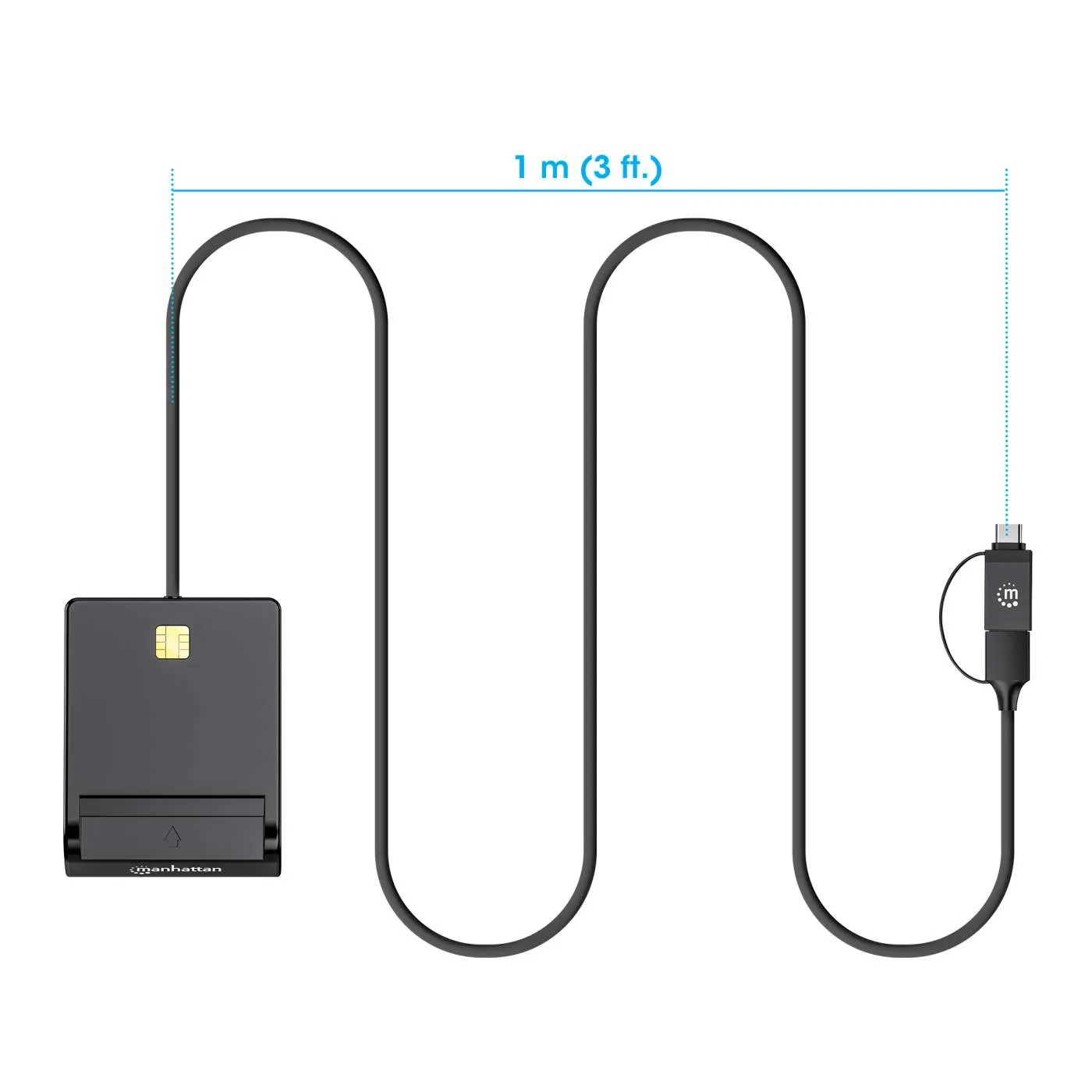 Manhattan Lettore smart card USB-C USB-A combo
