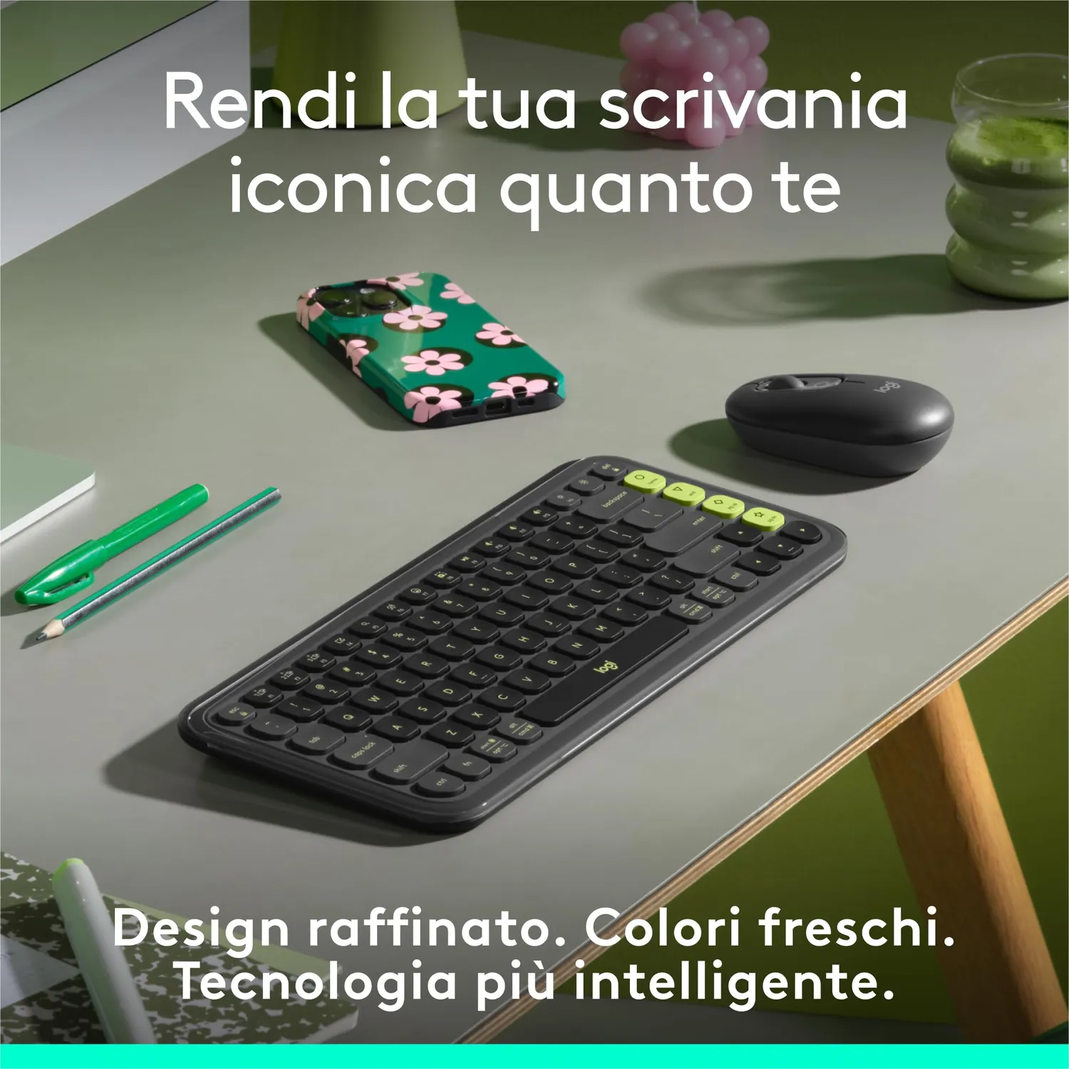 Logitech POP Icon Keys Tastiera Bluetooth Grafite ITA QWERTY