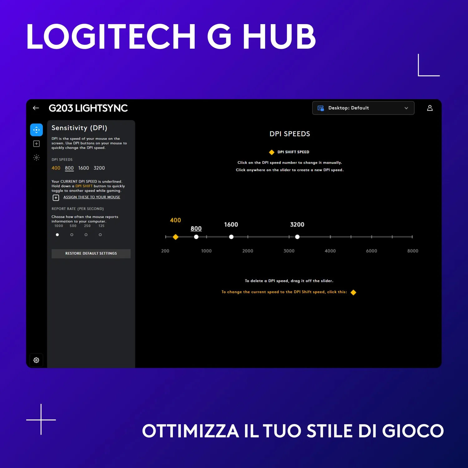 Logitech G G203 LIGHTSYNC mouse gaming nero 8000 DPI