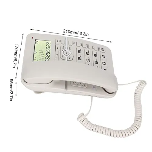 Zunate KX-T2028CID Telefono Fisso con Filo Bianco Display
