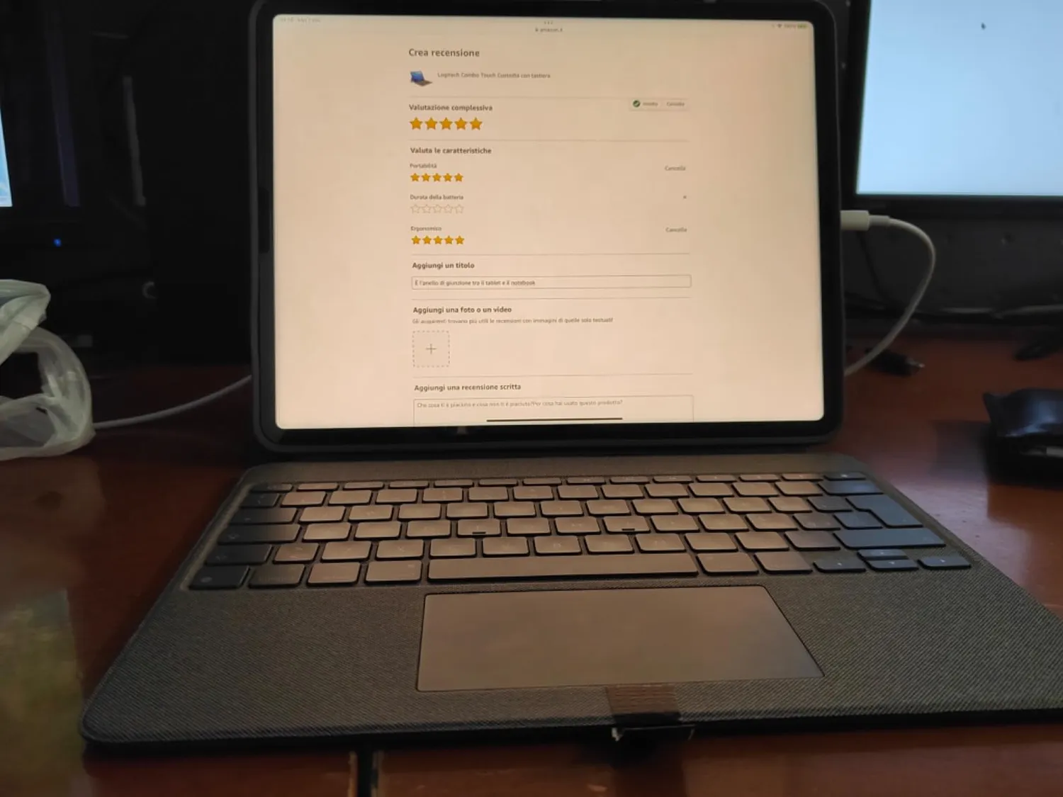 Logitech Combo Touch Custodia Tastiera iPad Pro 12,9 Grigio ITA