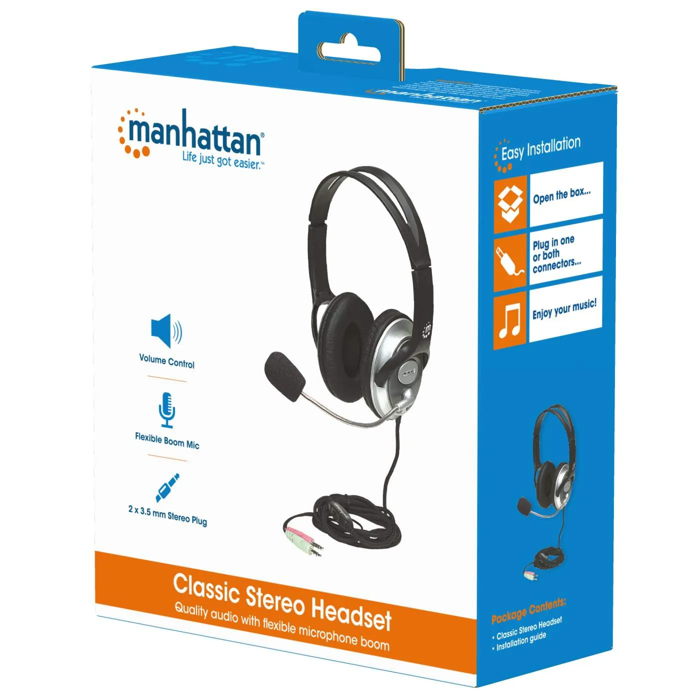 Manhattan Classic Cuffie Stereo Over-Ear Microfono Argento