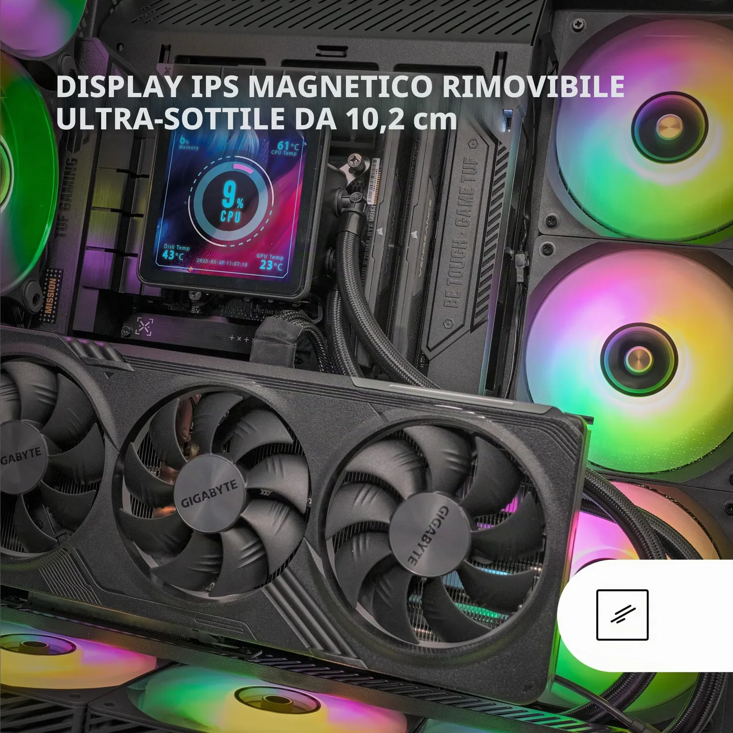 Mars Gaming ML-VISIONPRO360 Dissipatore Liquido 360mm Nero LCD
