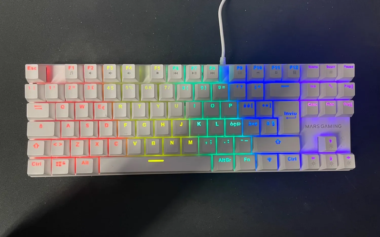 Mars Gaming MK80 tastiera gaming TKL bianca switch brown
