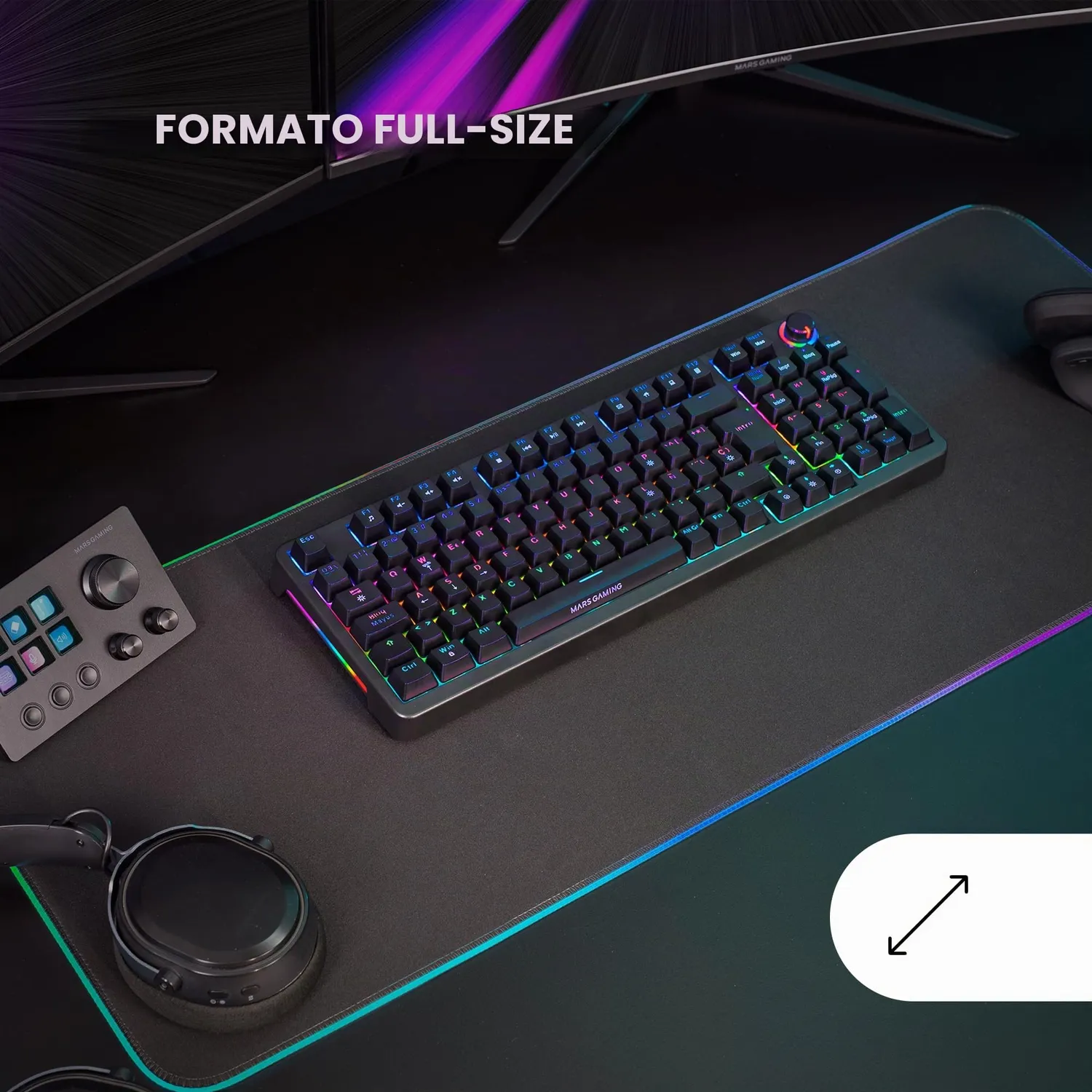 Mars Gaming MKPRO Tastiera Meccanica RGB IT Nera Silent