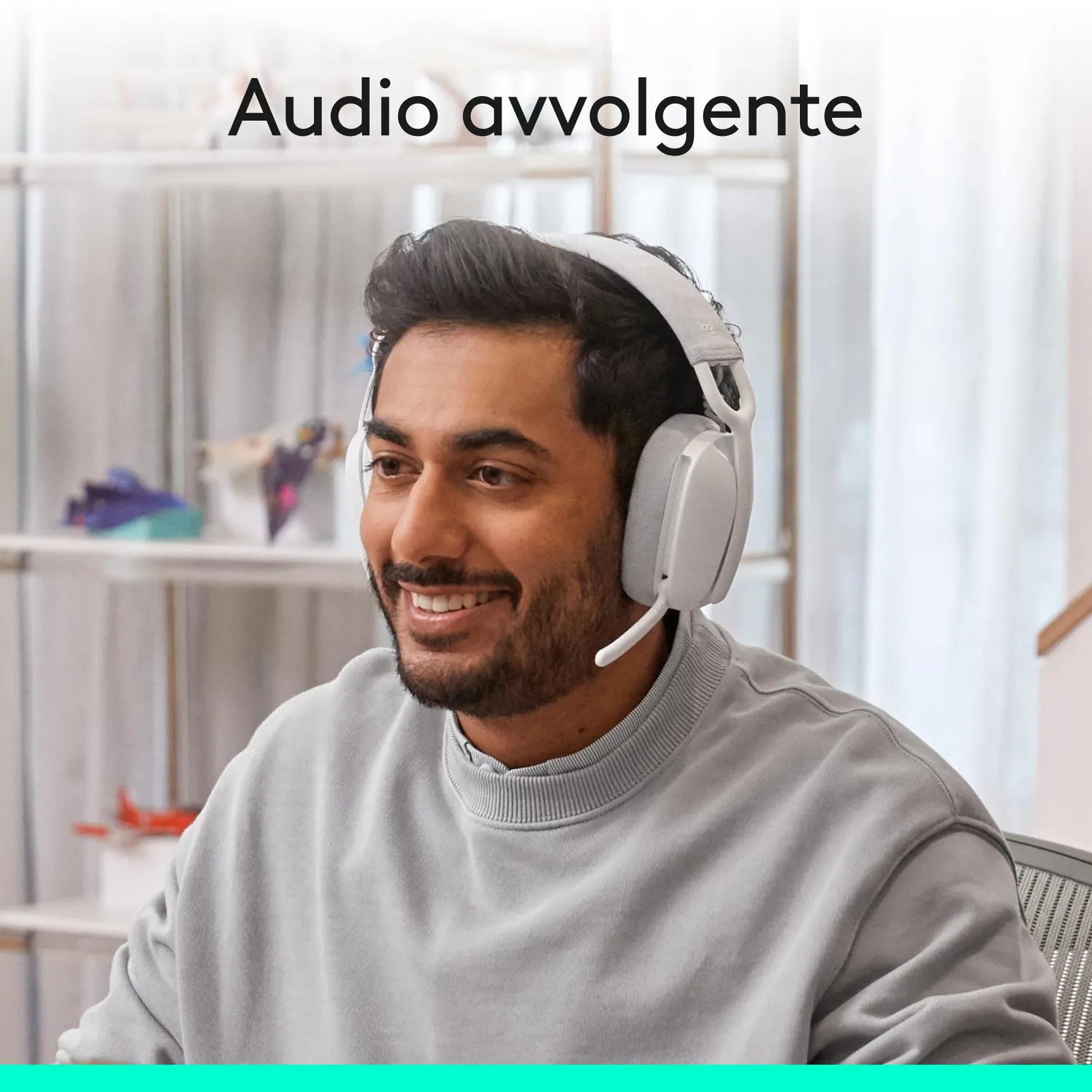 Logitech Zone Vibe 100 cuffie wireless bianco over-ear