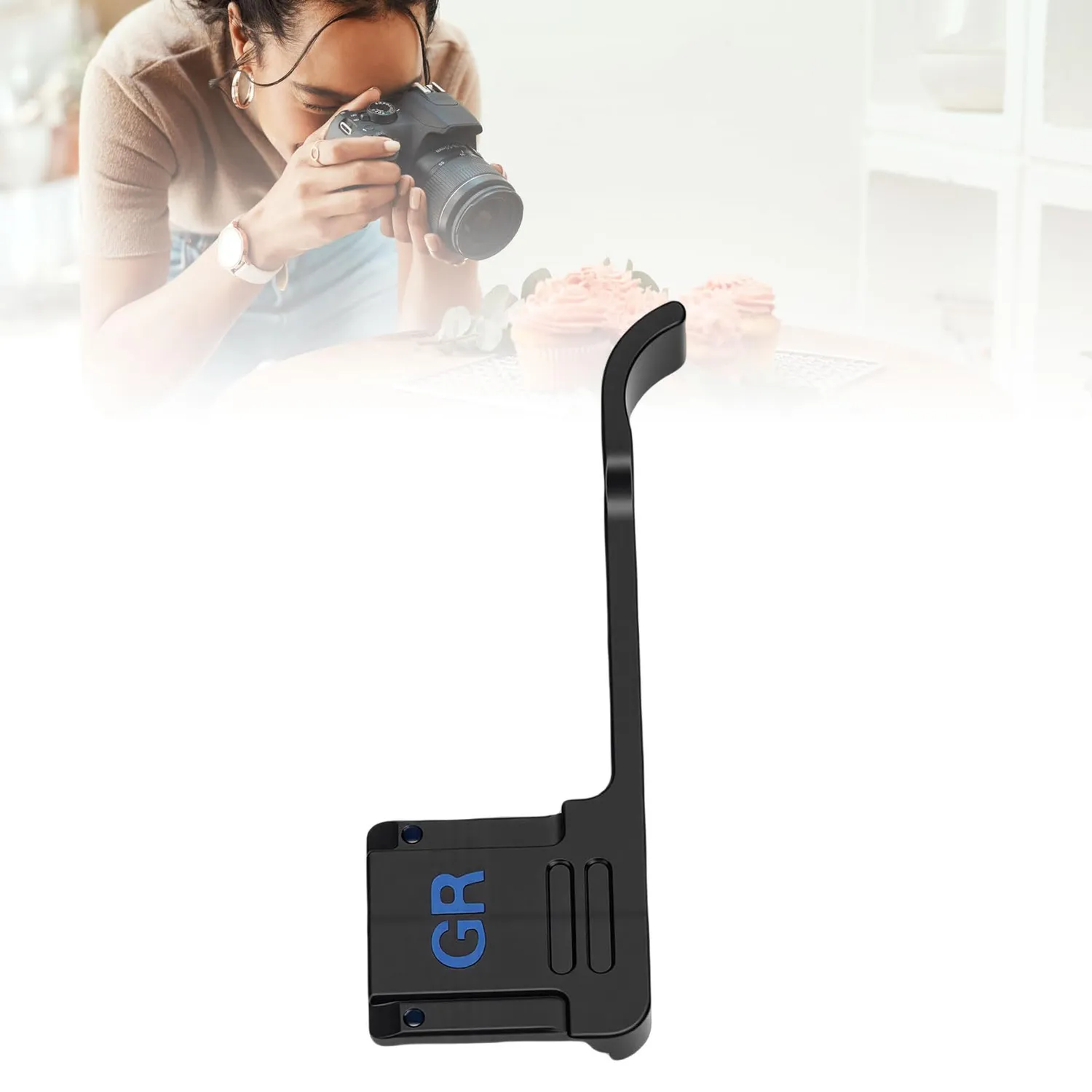 Zunate GR4 thumb grip fotocamera blu nero metallo